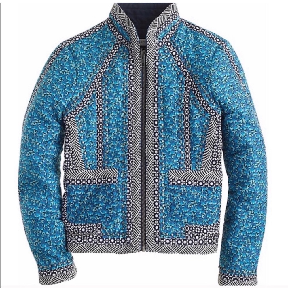 J. Crew Collection Floral Quilted Jacket 6